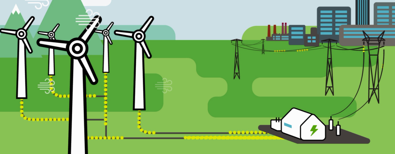 Wind power storage plant